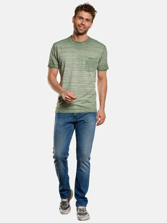 engbers Herren T-Shirt mit bewegter Warenstruktur Oliv 32237