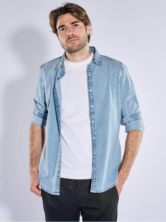 emilio adani Herren Hemd uni Hellblau 40927
