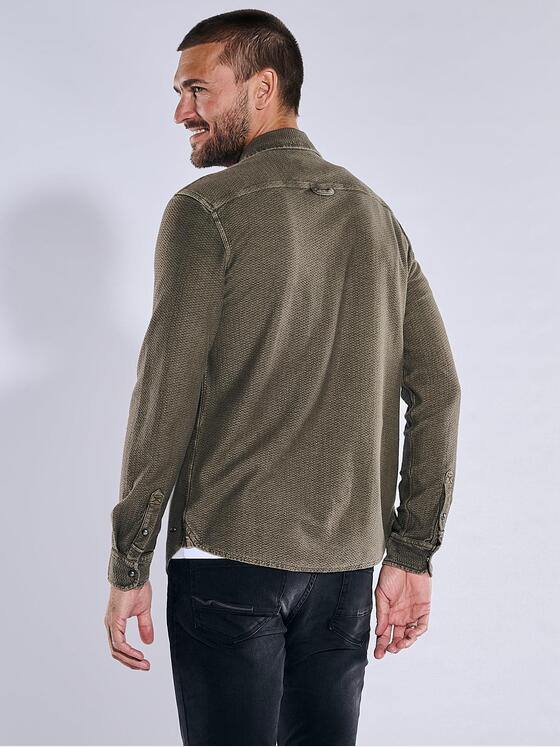 emilio adani Herren Langarm-Shirt slim fit Dunkelbraun 37724