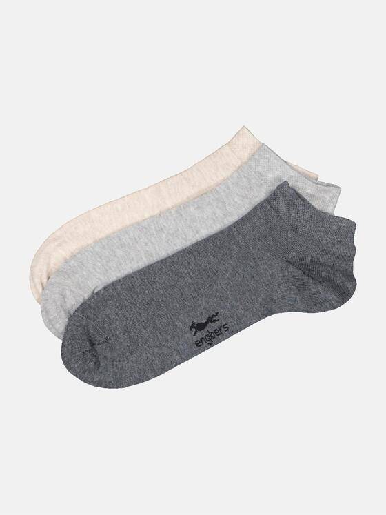 engbers Herren Sneakersocken 3er Pack Silbergrau 33272
