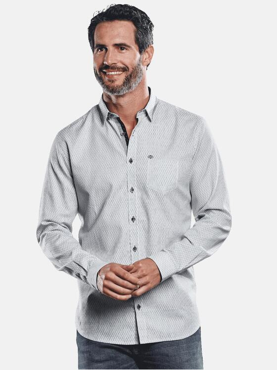 engbers Herren Hemd mit feiner Struktur Hellgrau 30878