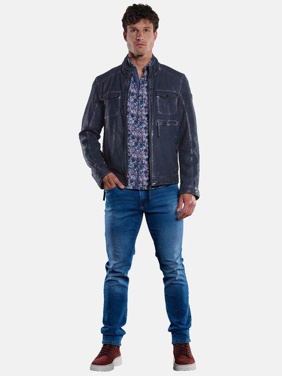 engbers Herren Lederjacke Saphirblau 33307