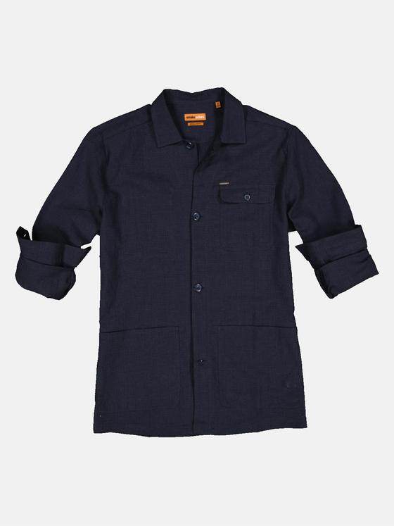 emilio adani Herren Hemd uni Blau 32838