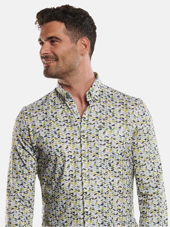 engbers Herren Langarm-Hemd gemustert Gelb 32431