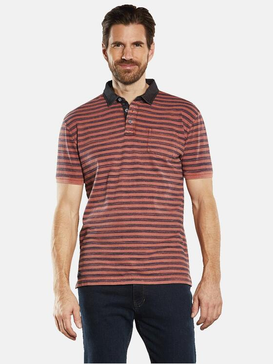 engbers Herren Polo-Shirt gestreift Orange 34523