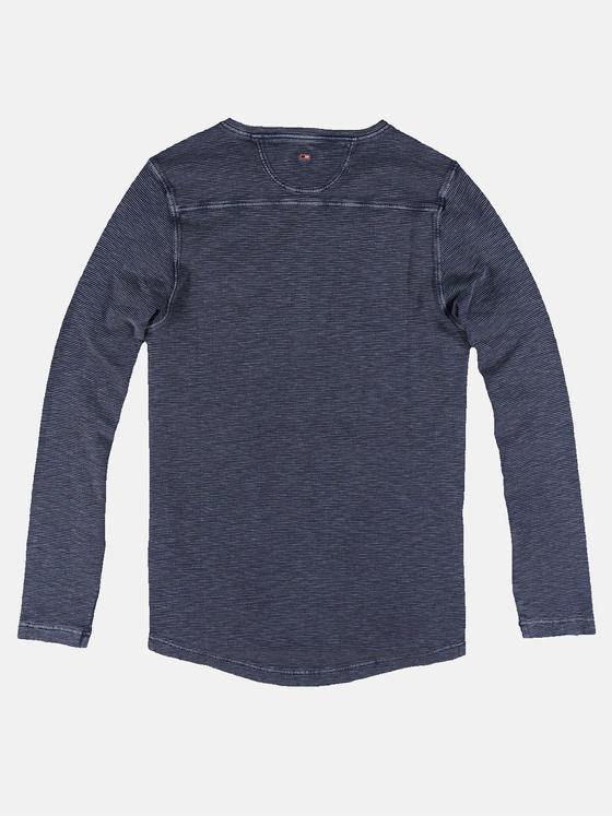 emilio adani Herren Modisches Henleyshirt mit besonderer Struktur Blau 31047