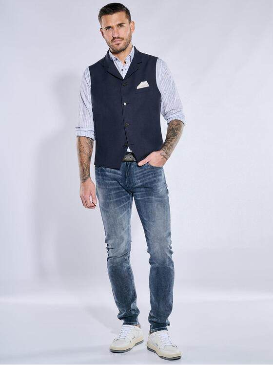 emilio adani Herren Sakko-Weste slim fit Blau 38234