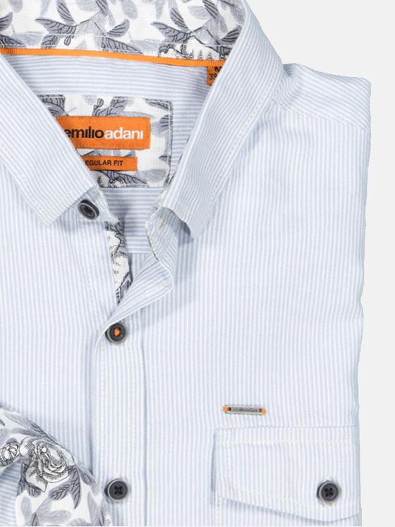 emilio adani Herren Hemd gemustert Blau 35471