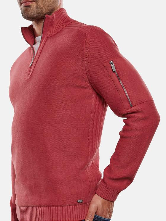 engbers Herren Pullover Polokragen Rot 32442