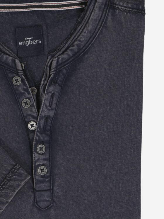 engbers Herren Henley-Shirt uni Blau 37122