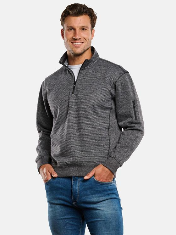 engbers Herren Sweatshirt mit Stehkragen Dunkelgrau 34183