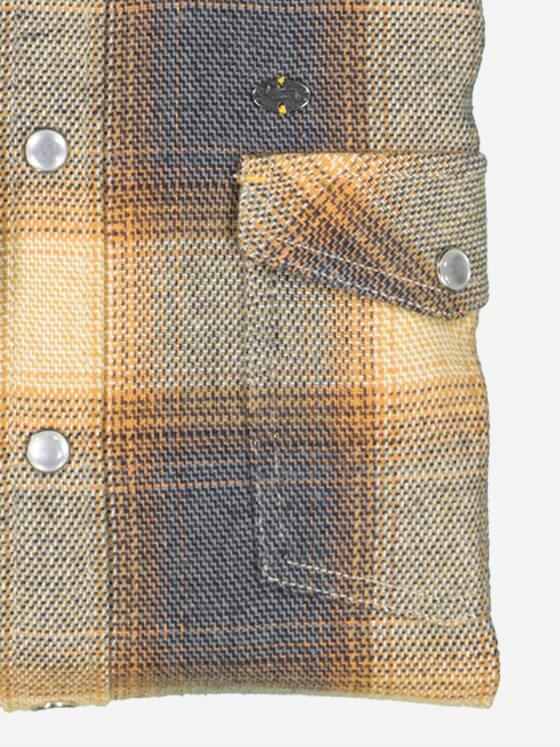 engbers Herren Langarm-Hemd kariert Safrangelb 37585