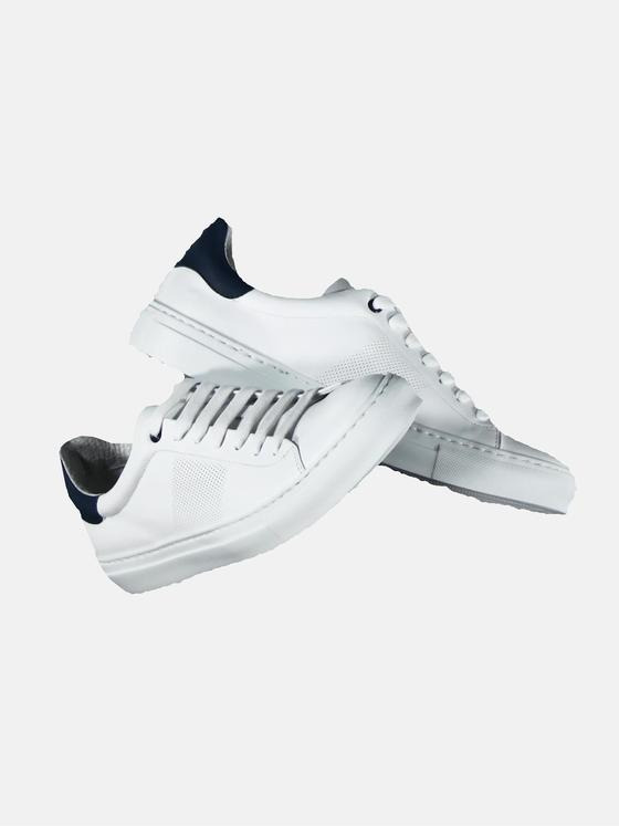 engbers Herren Trendiger Leder-Sneaker Reinweiss 29118