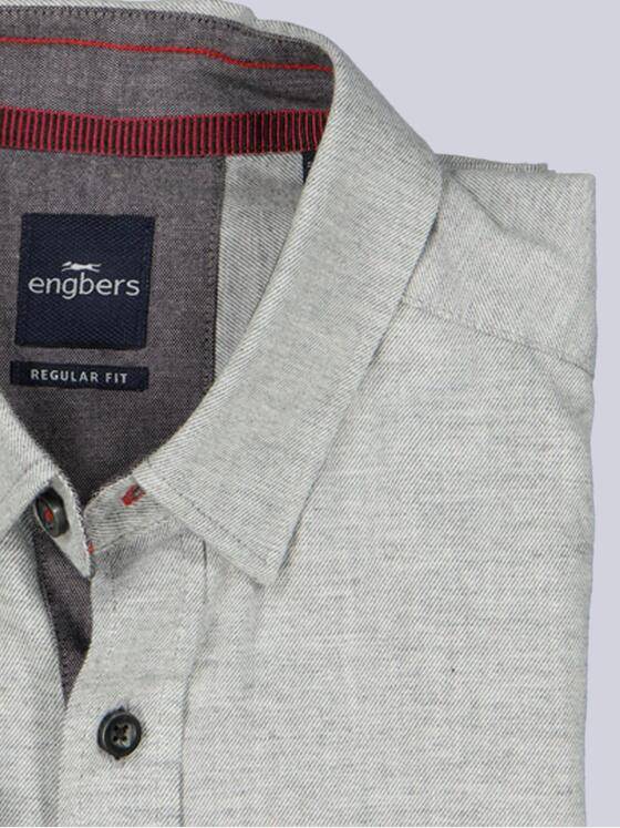 engbers Herren Lnagarm-Hemd uni Silbergrau 39322