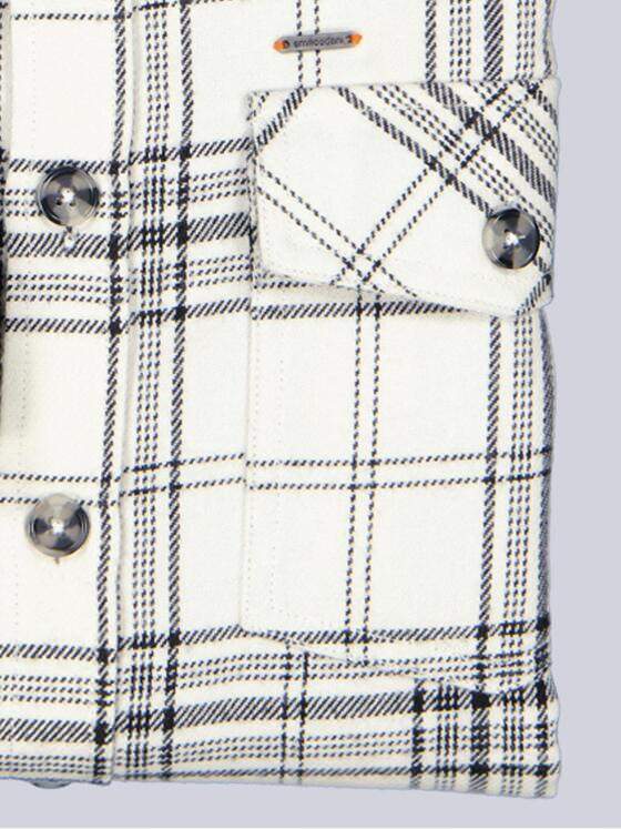 emilio adani Herren Overshirt kariert Naturweiss 39440