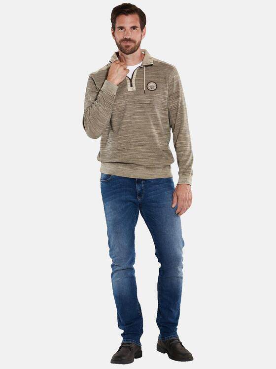 engbers Herren Sweatshirt gestreift Braun 35611