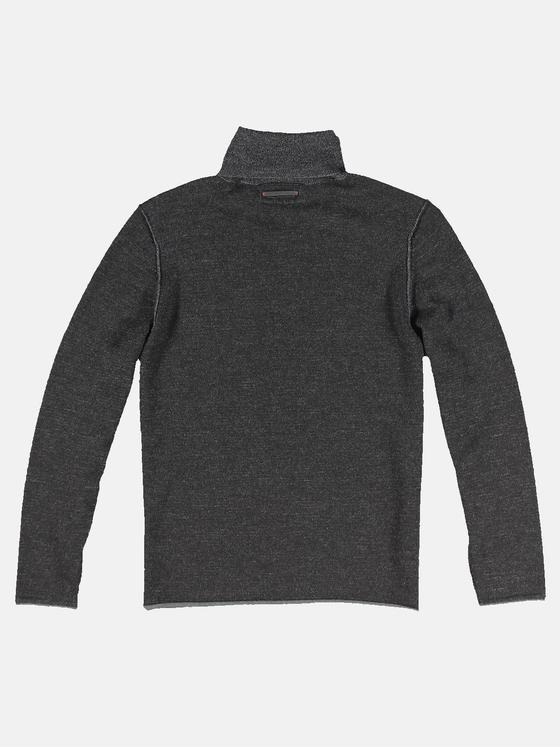 emilio adani Herren Rollkragen-Pullover aus Merinowolle Schwarz 32031