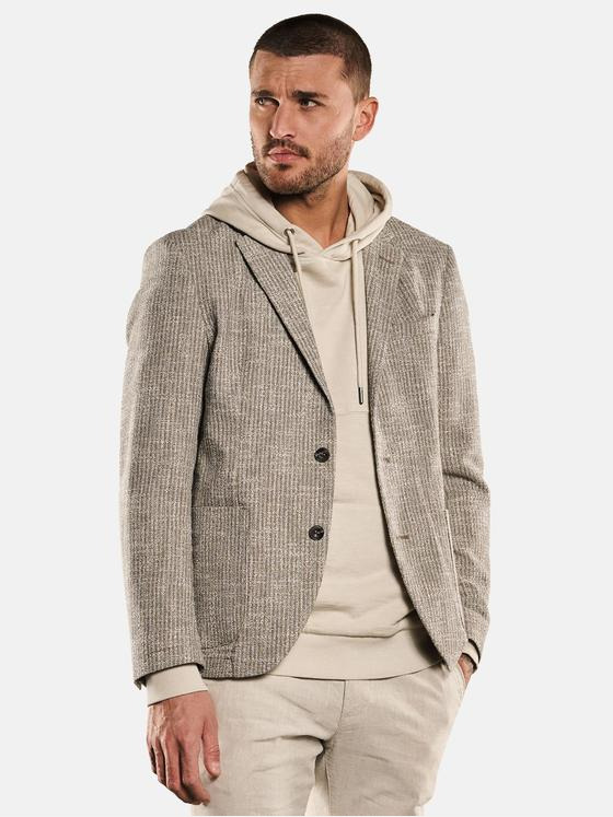 emilio adani Herren Freizeit-Sakko strukturiert Beige 32976