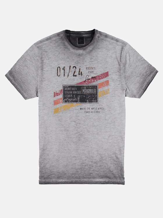 engbers Herren Modisches Print-Shirt Granitgrau 29223