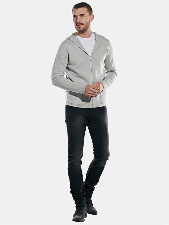 emilio adani Herren Cardigan aus Merinowolle Grau 32063