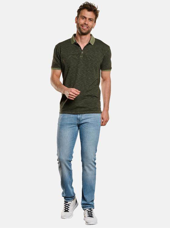 engbers Herren Polo-Shirt strukturiert Khaki 33049