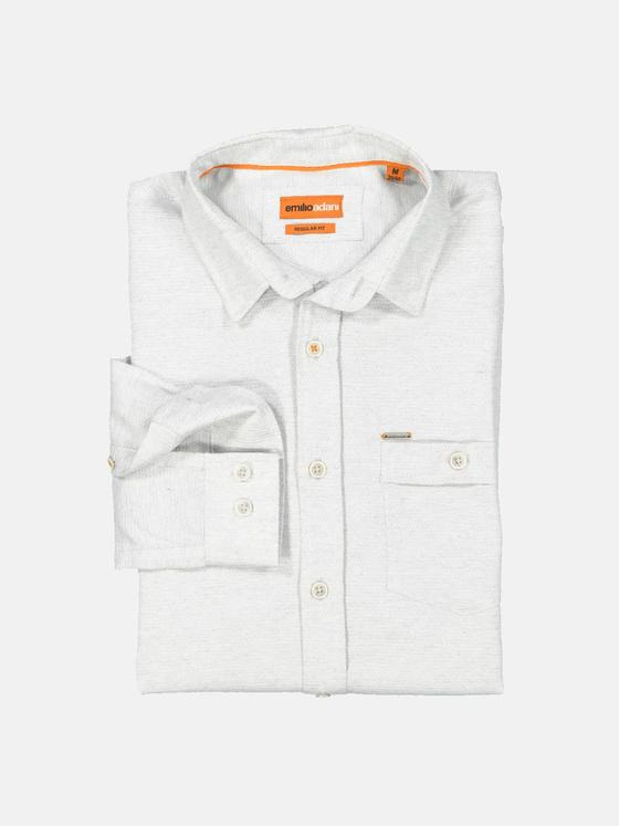 emilio adani Herren Langarm-Hemd uni Grau 35463