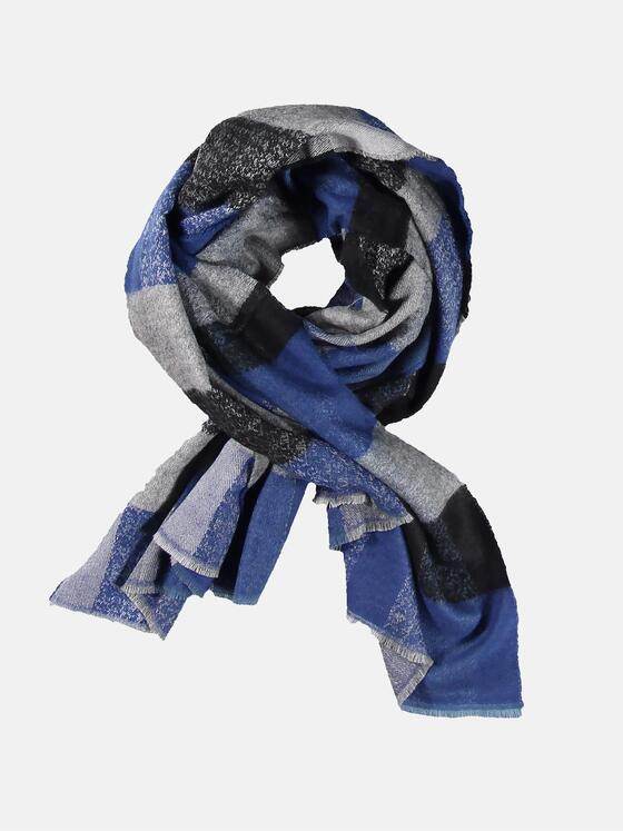 engbers Herren Fransenschal im Karodesign Royalblau 30739