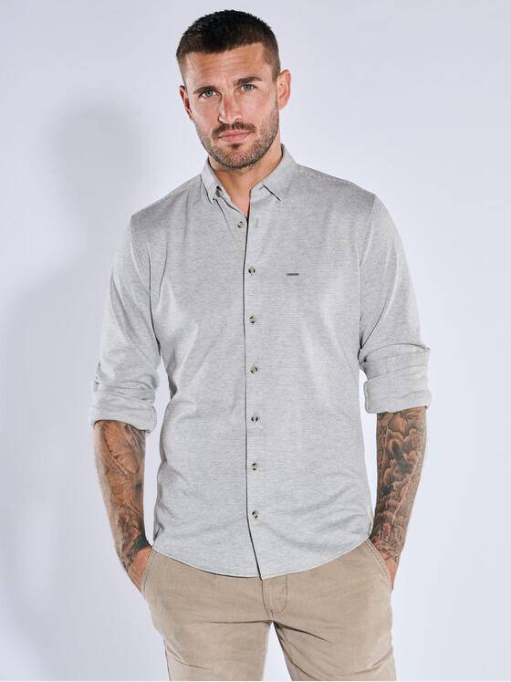 emilio adani Herren Langarm-Hemd in Jerseyqualität Silbergrau 39634