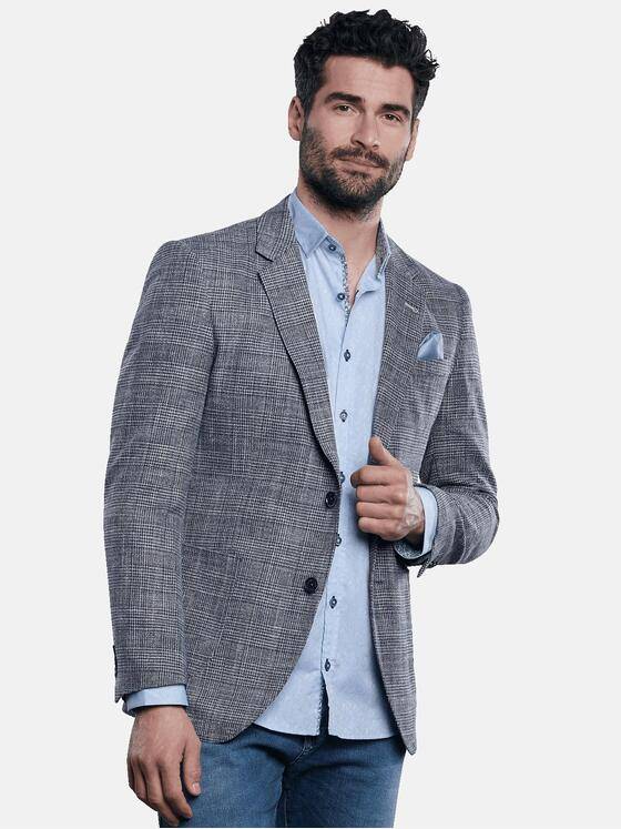 engbers Herren Sakko mit Leinenanteil Blau 31077