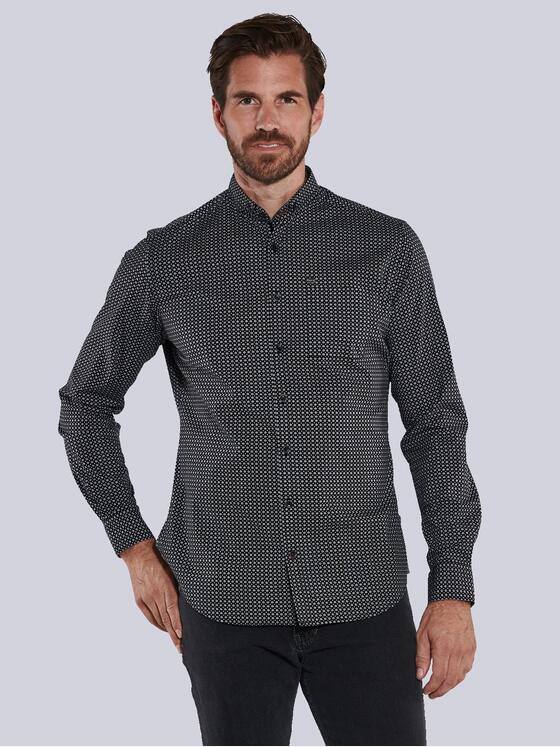 engbers Herren Langarm-Hemd slim fit Schwarz 35600