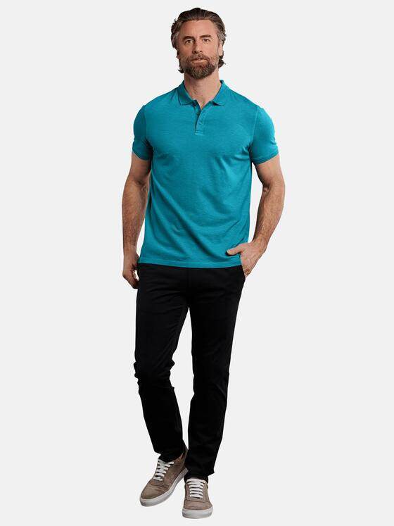 ENGBERS GERMANY Herren softes Poloshirt aus Baumwoll-Modal-Mix Cyangrün 29838