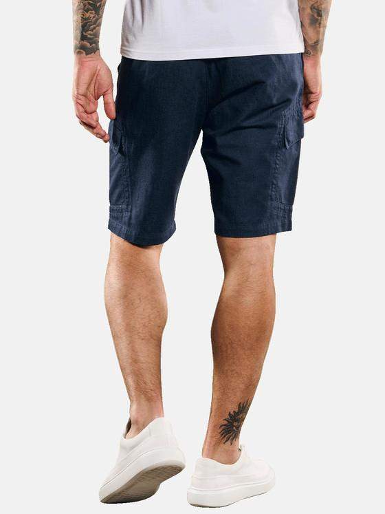 emilio adani Herren Bermuda-Cargo mit Leinen-Anteil Blau 33208