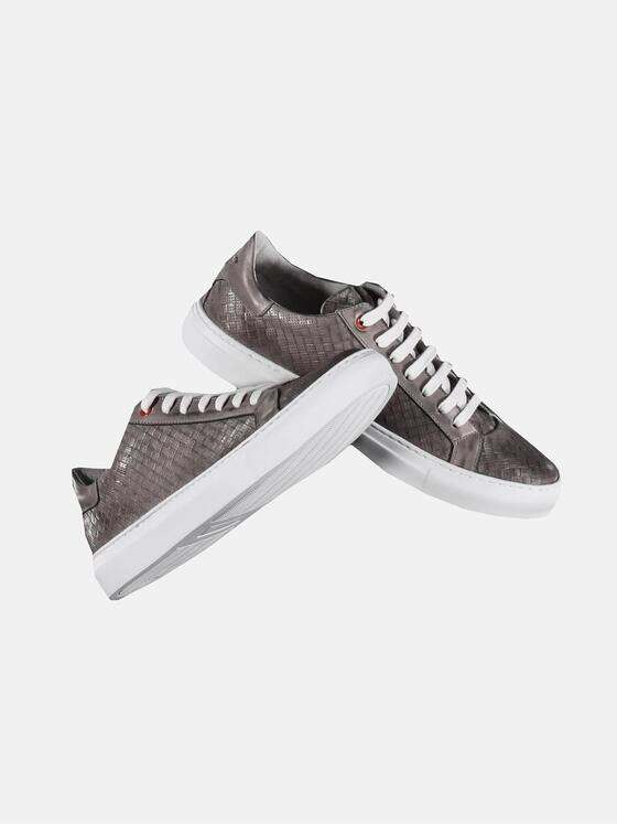 emilio adani Herren Sommer-Schuh mit geprägtem Leder Grau 29112