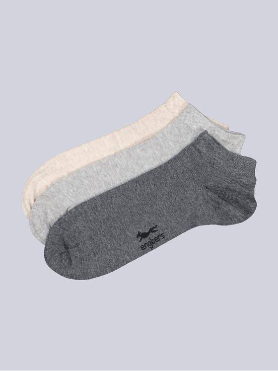engbers Herren Sneaker-Socker 3er Pack Silbergrau 38800