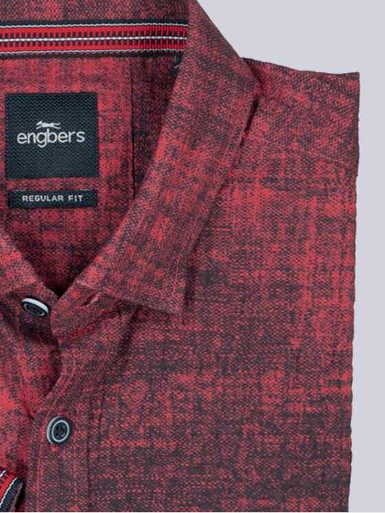 engbers Herren Kurzarm-Hemd gemustert Rot 38500