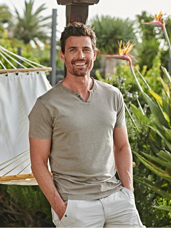 engbers Herren T-Shirt regular Beige 35121