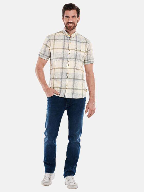 engbers Herren Kurzarm-Hemd kariert Braunbeige 35137