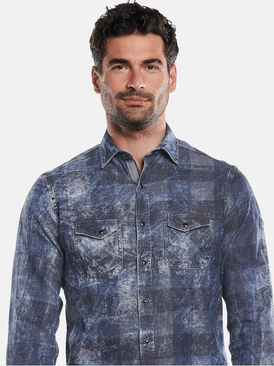 engbers Herren Langarm-Hemd kariert Indigoblau 31884