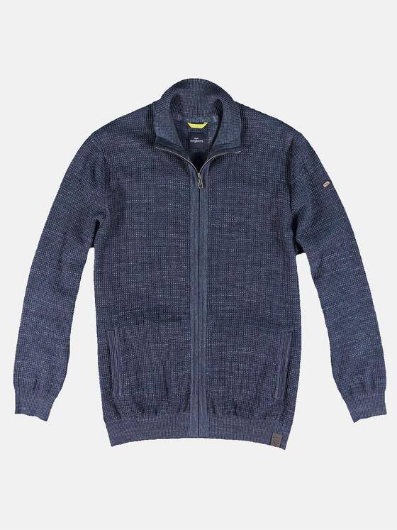 engbers Herren Strickjacke mit feiner Struktur Blau 31252