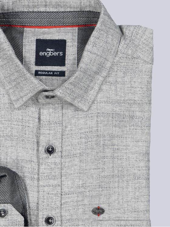 engbers Herren Langarm-Hemd uni Grau 35789