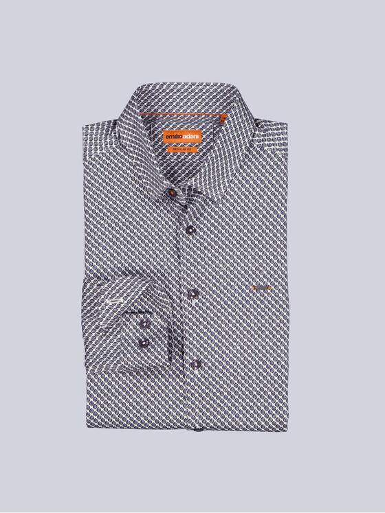 emilio adani Herren Langarm-Hemd satiniert Hellgrau 39600