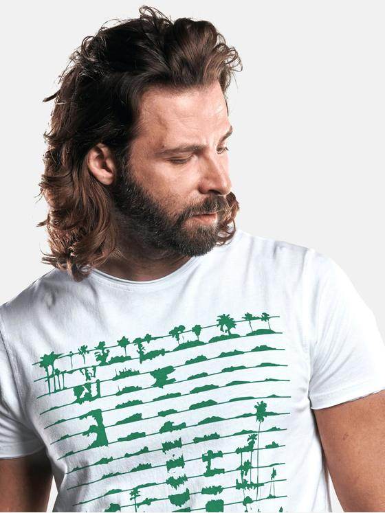 emilio adani Herren Bio-Baumwoll-T-Shirt Weiß 29184