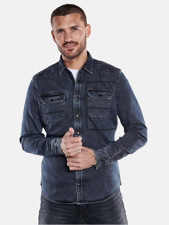 emilio adani Herren Hemd uni Saphirblau 33625