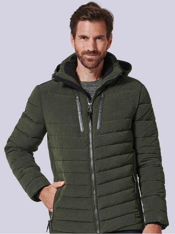 engbers Herren Steppjacke mit abnehmbarer Kapuze Grün 35435