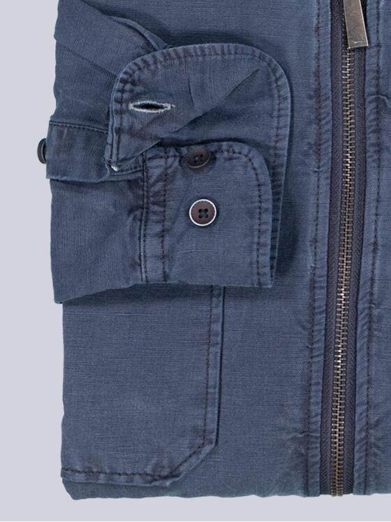 engbers Herren Langarm-Hemd mit Leinenanteil Marineblau 38914