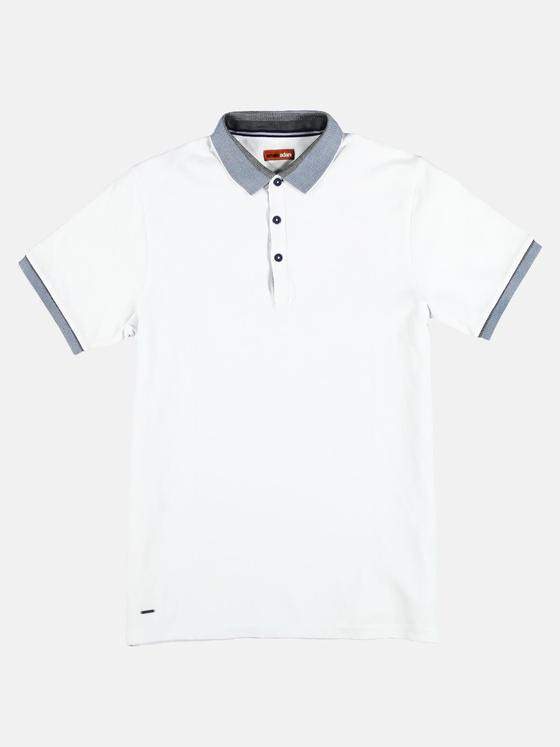 emilio adani Herren Detailverliebtes Poloshirt Weiß 29246