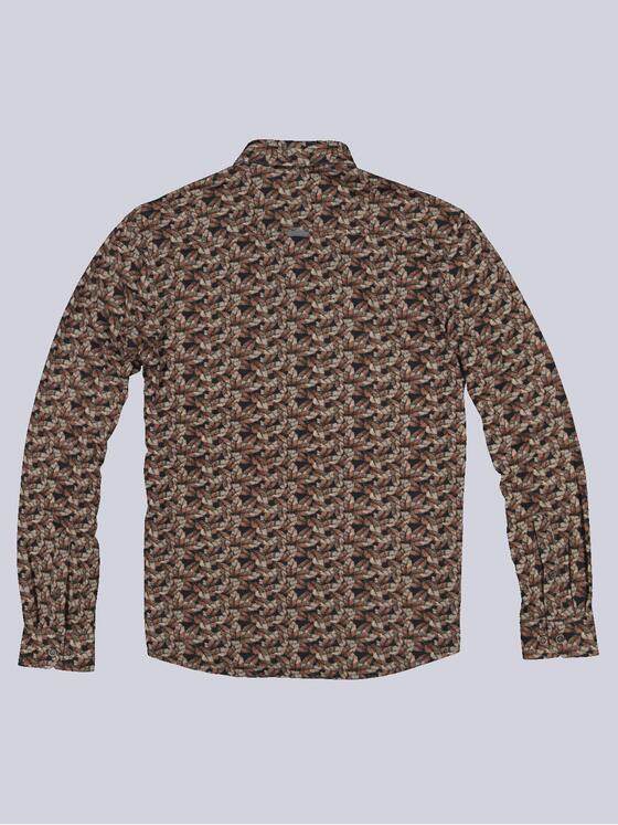 engbers Herren Langarm-Hemd gemustert Orange 32389