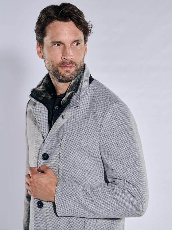 ENGBERS GERMANY Herren Mantel aus Baumwoll-Hightech-Gewebe Silbergrau 37792