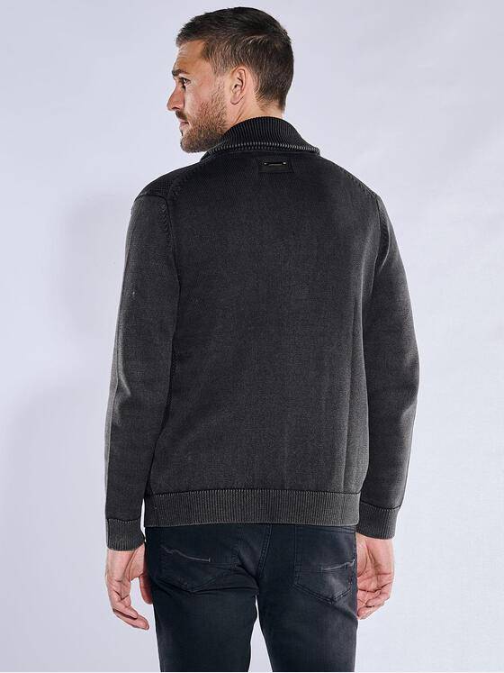 emilio adani Herren Cardigan strukturiert Grau 38250