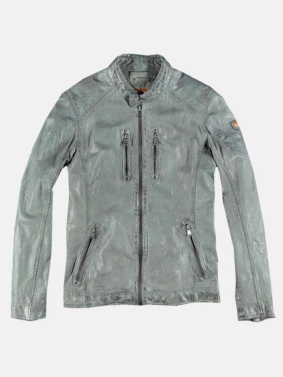 emilio adani Herren Bikerlederjacke Grau 30651